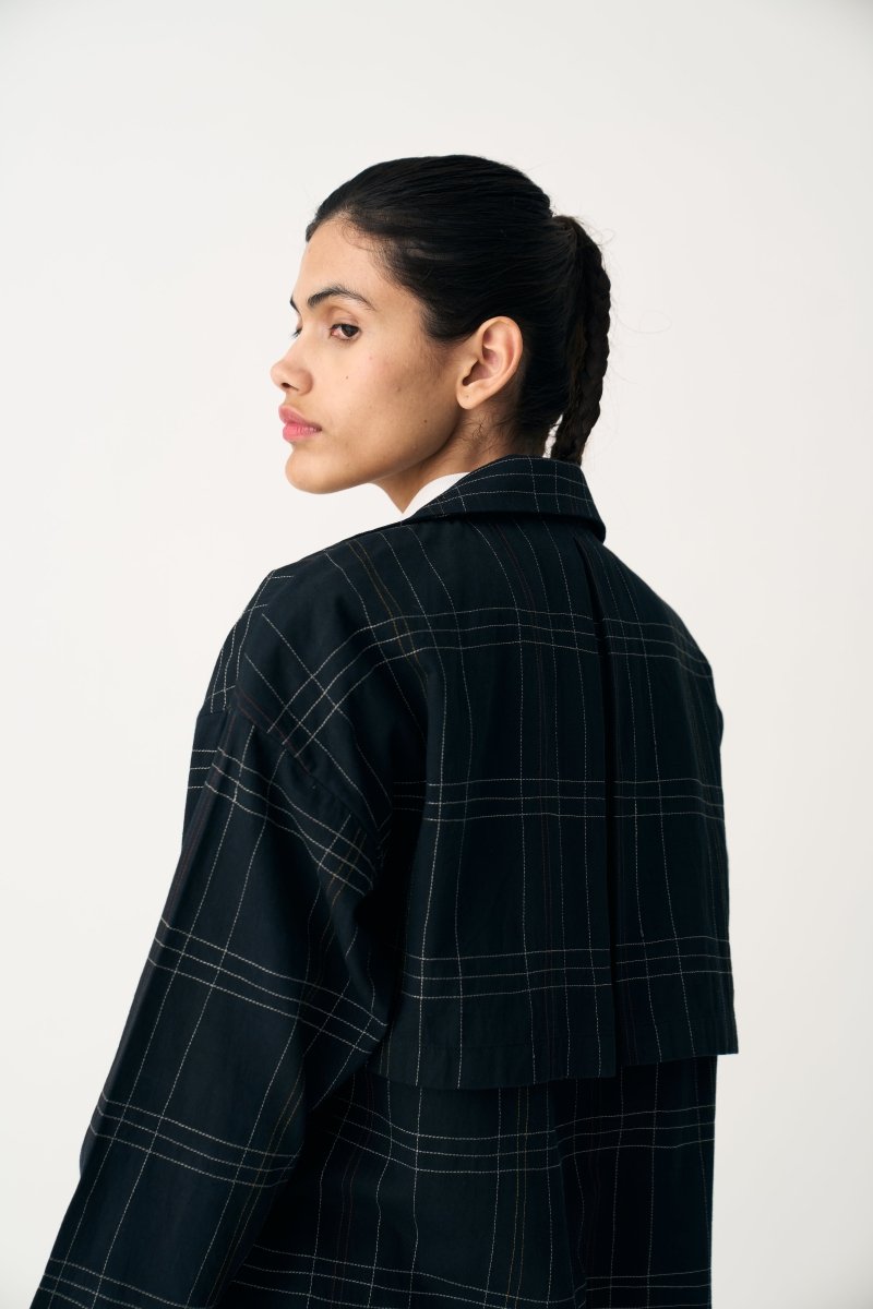 Overlap Kaftan - Black Check - Three