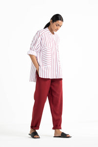 New Narrow Bottom Side stripe Crimson Red