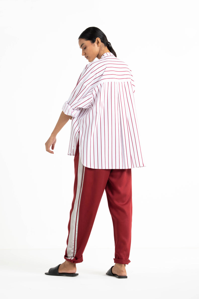 New Narrow Bottom Side stripe Crimson Red