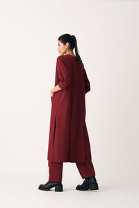 Panel Jacket Co-ord - Scarlet (Set of 2) - Three