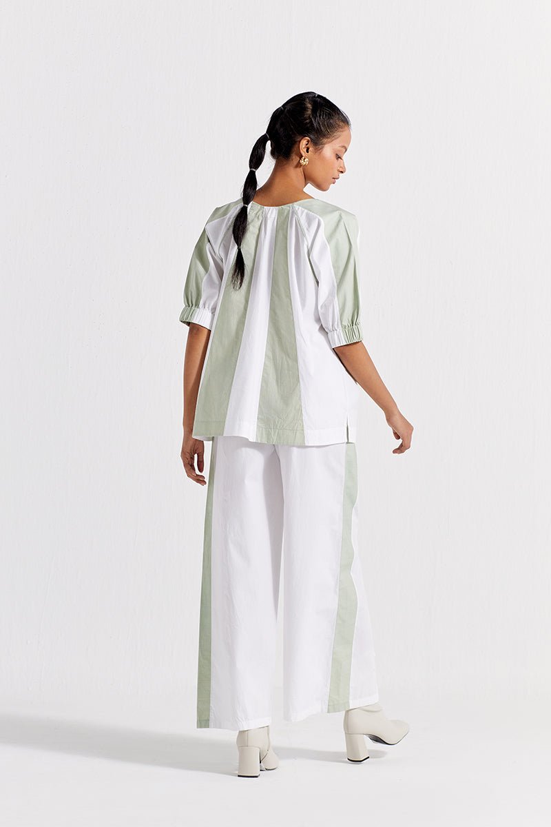 Panelled Top - White - Three