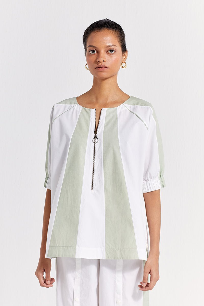 Panelled Top - White - Three