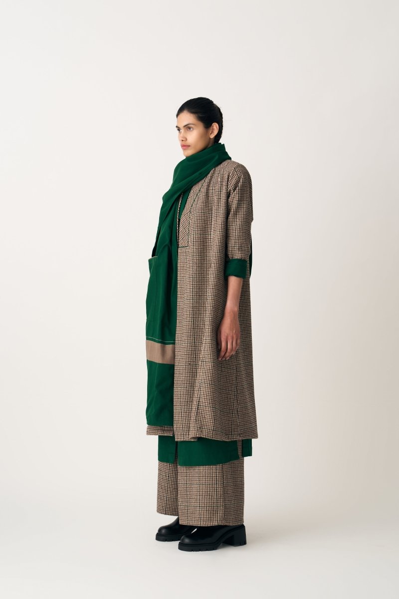 Patch Pocket Scarf - Emerald Green - Three