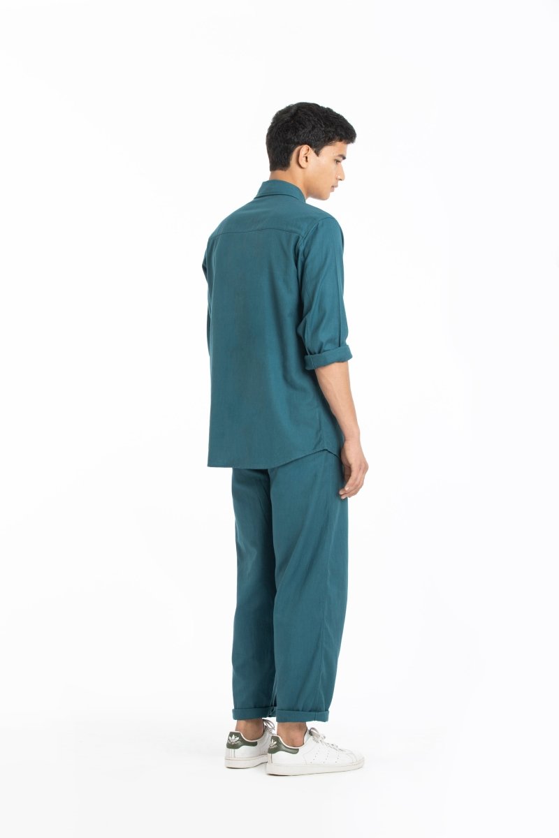 Patch Pocket Shirt- Teal - Three