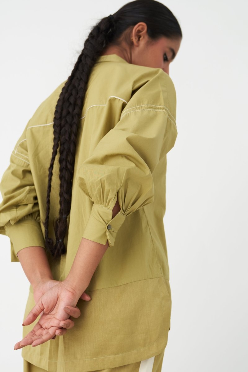 Patch U-Hem Top Co-ord - Moss Green - Three