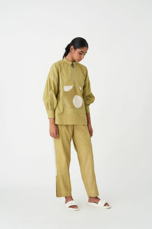 Patch U-Hem Top Co-ord - Moss Green - Three
