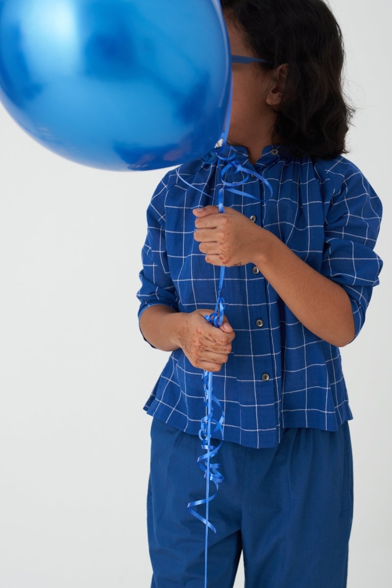 Peasant Top Co-ord - Electric Blue - Three