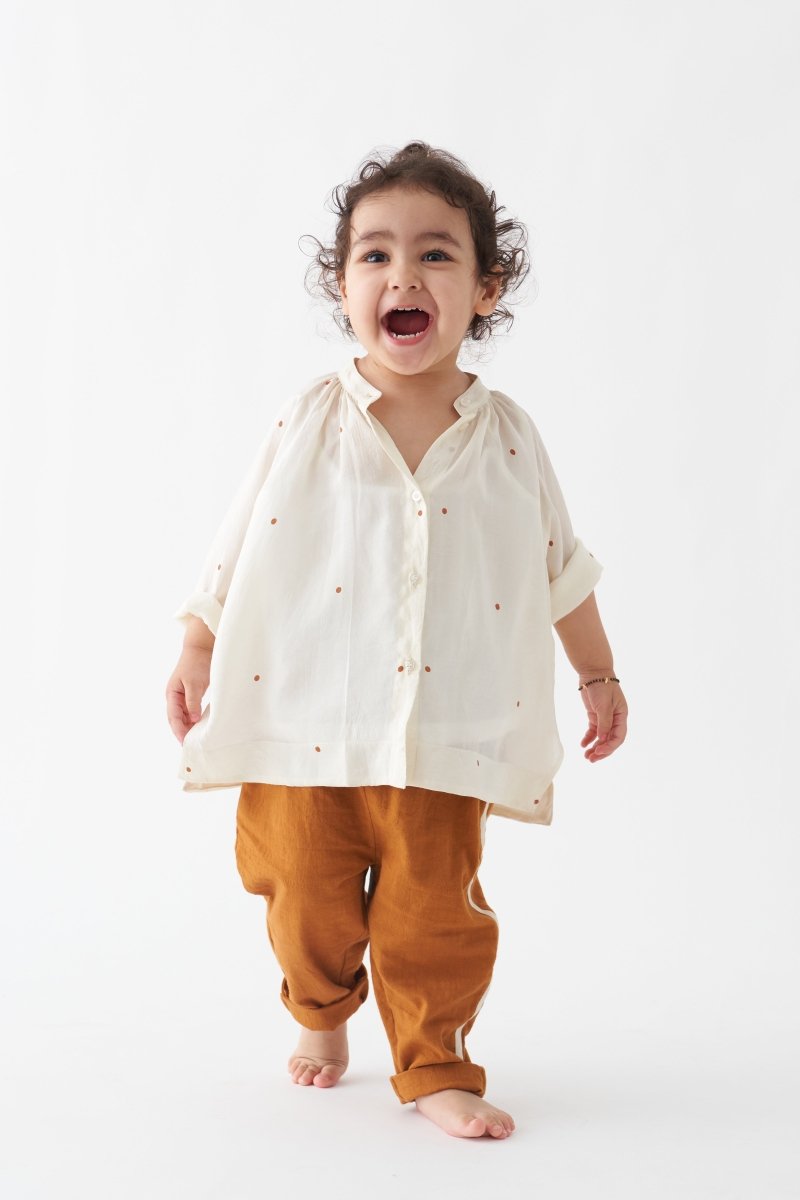 Peasant Top Co-ord - Ivory - Three