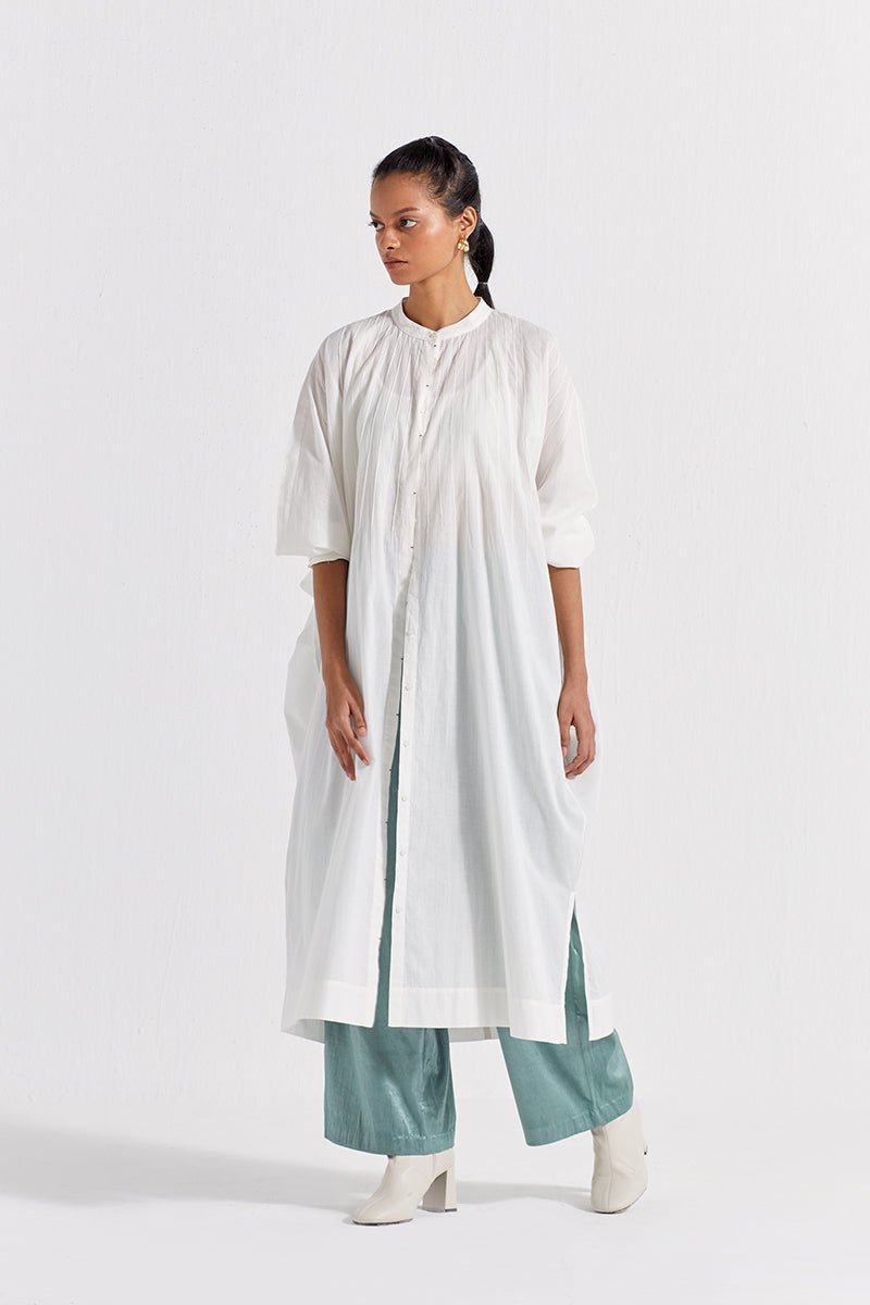 Pintuck Kaftan (Set of 2) - White - Three