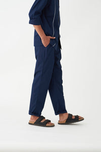 Piping Detail Shirt Co-ord - Navy - Three