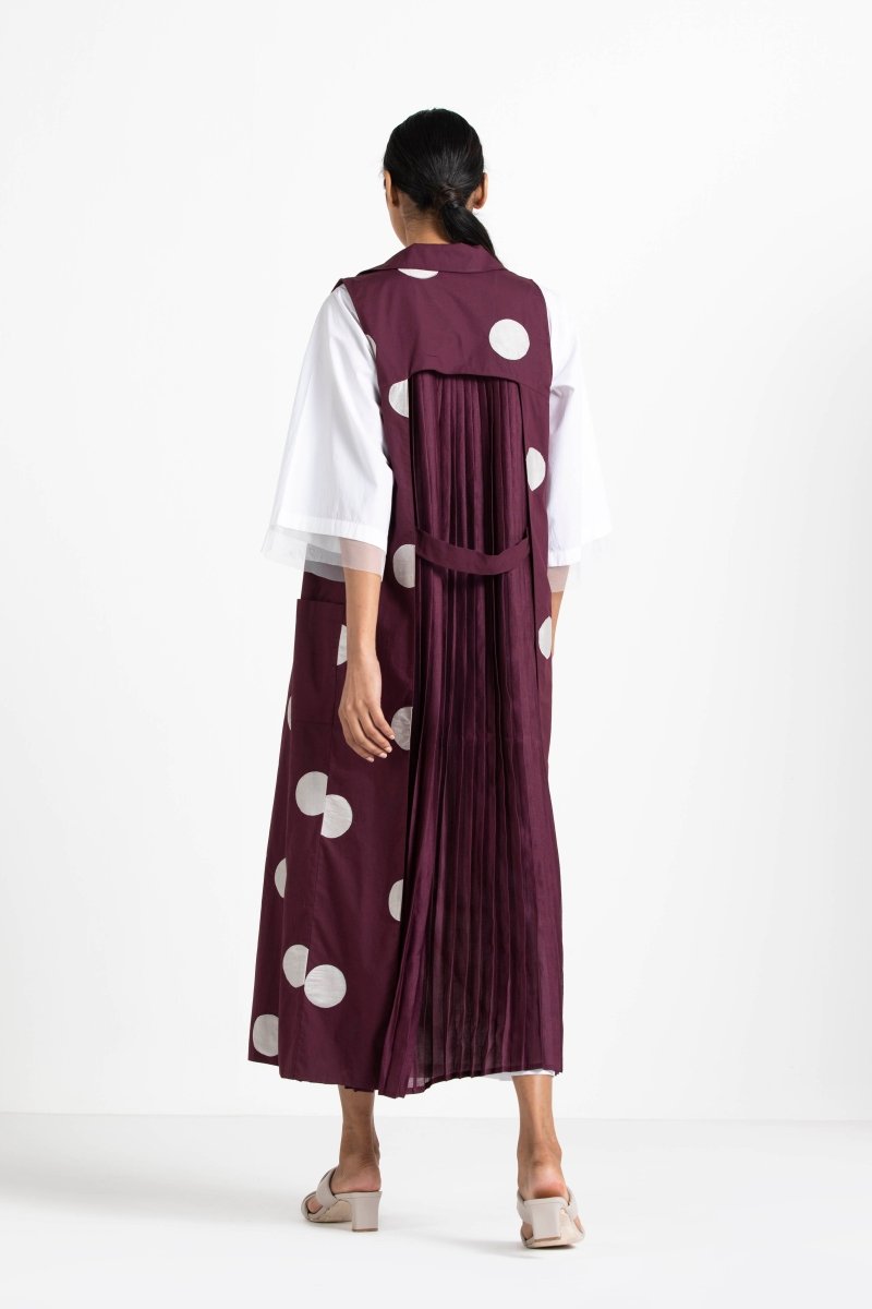 Round Neck Dress- White - Three