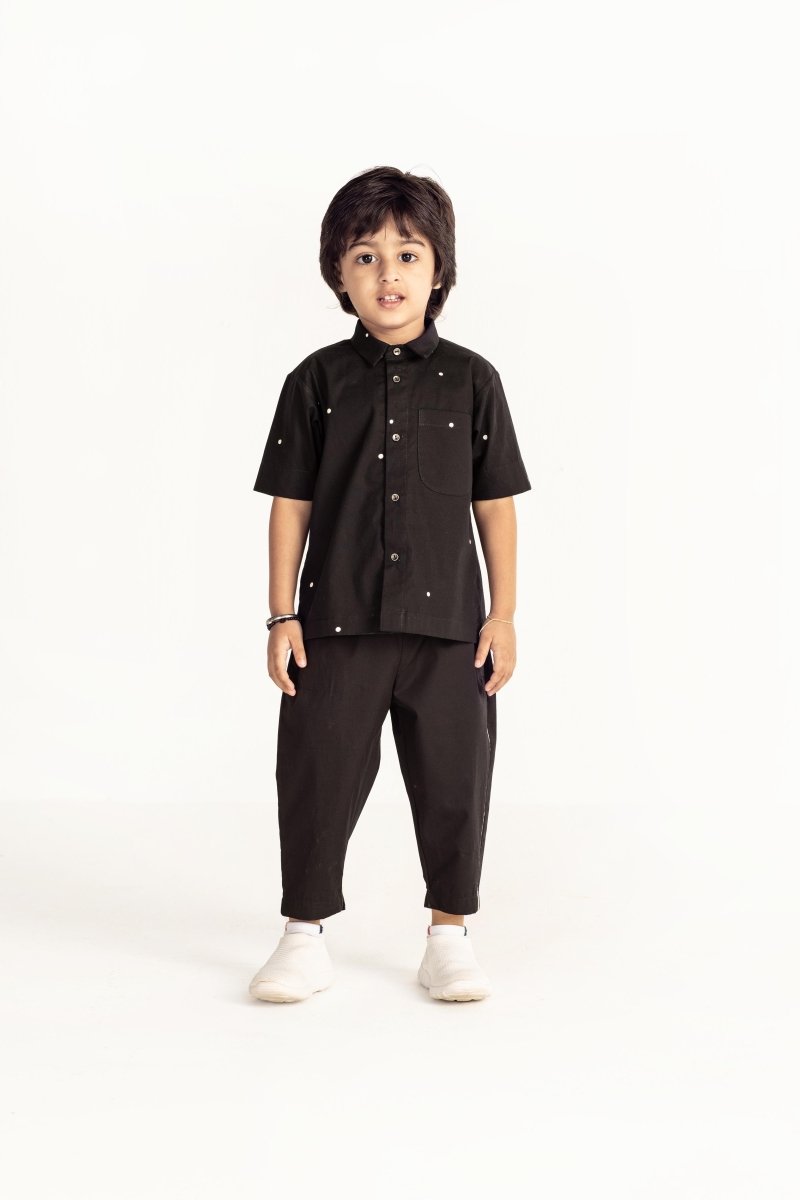 Short Top Co-ord- Black Polka - Three