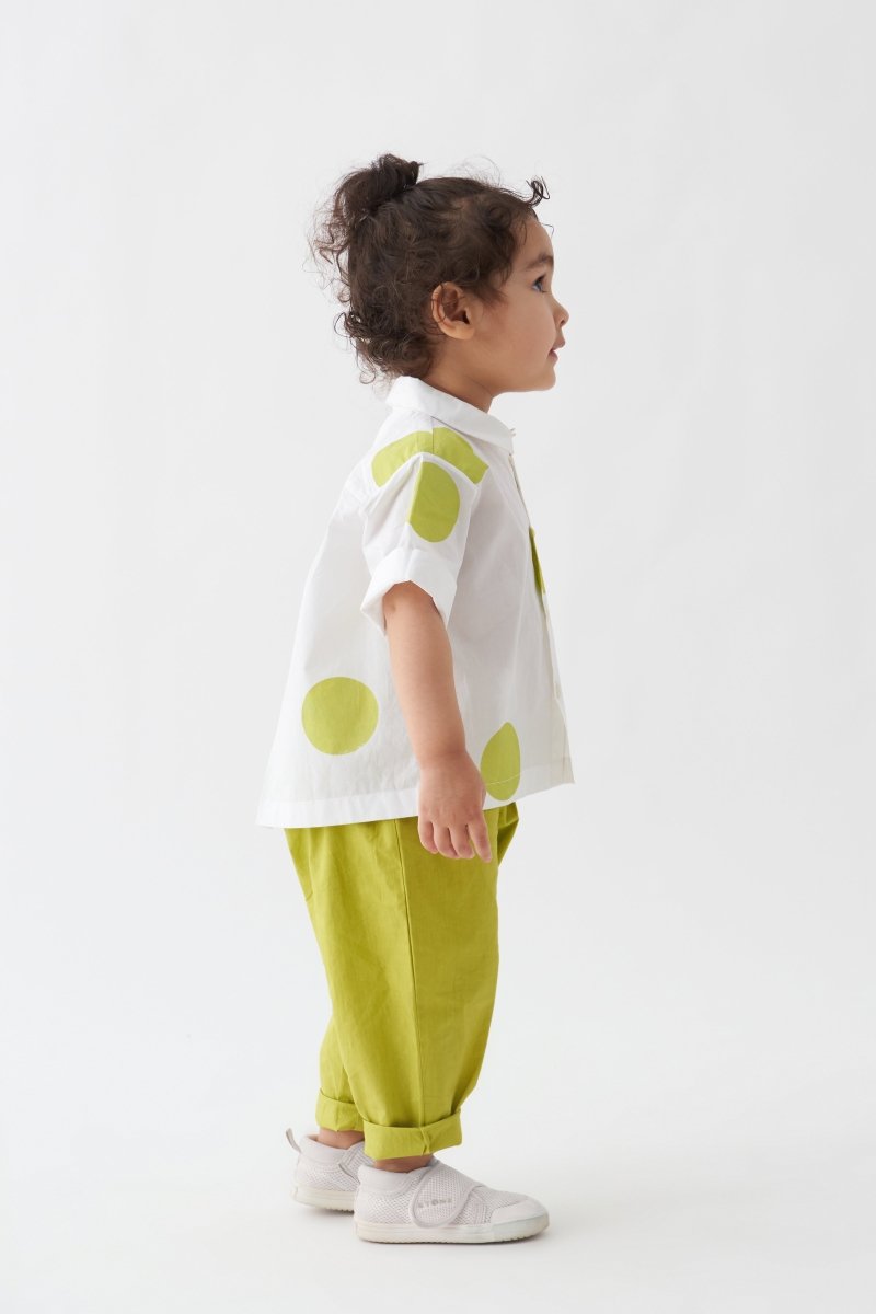 Short Top Co-ord - Lime - Three