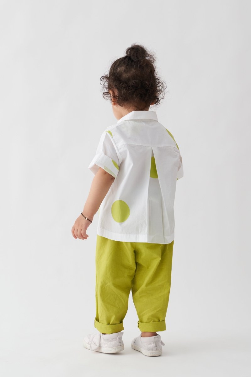 Short Top Co-ord - Lime - Three