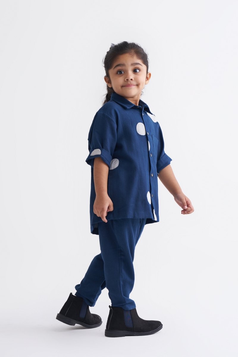 Short Top Co-ord - Navy - Three