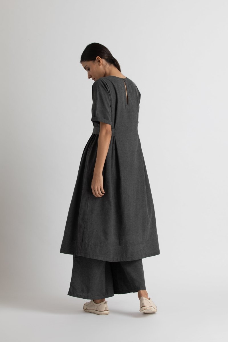 Side gather dress-co-ord melange - Three