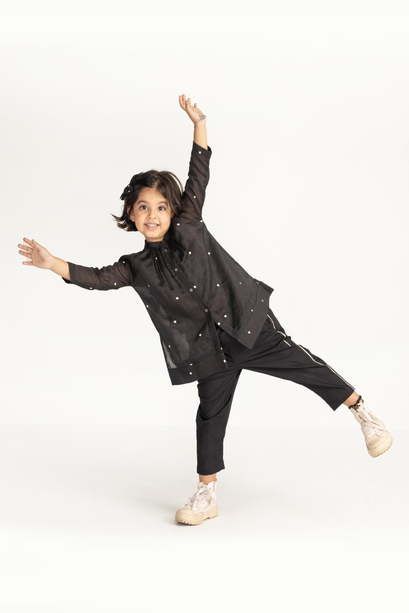 Side Stripe Pant- Black - Three