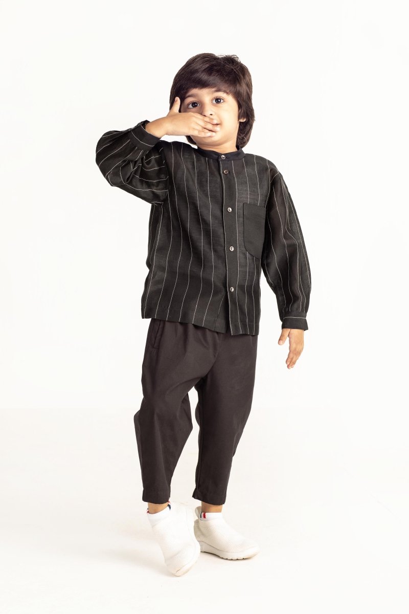 Side Stripe Pant- Black - Three