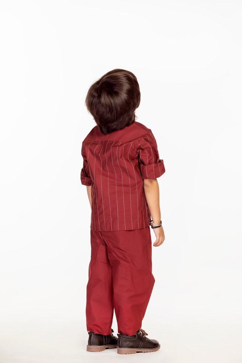 Side Stripe Pant- Crimson Red - Three