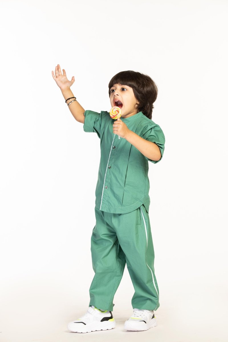 Side Stripe Pant- Mineral Green - Three