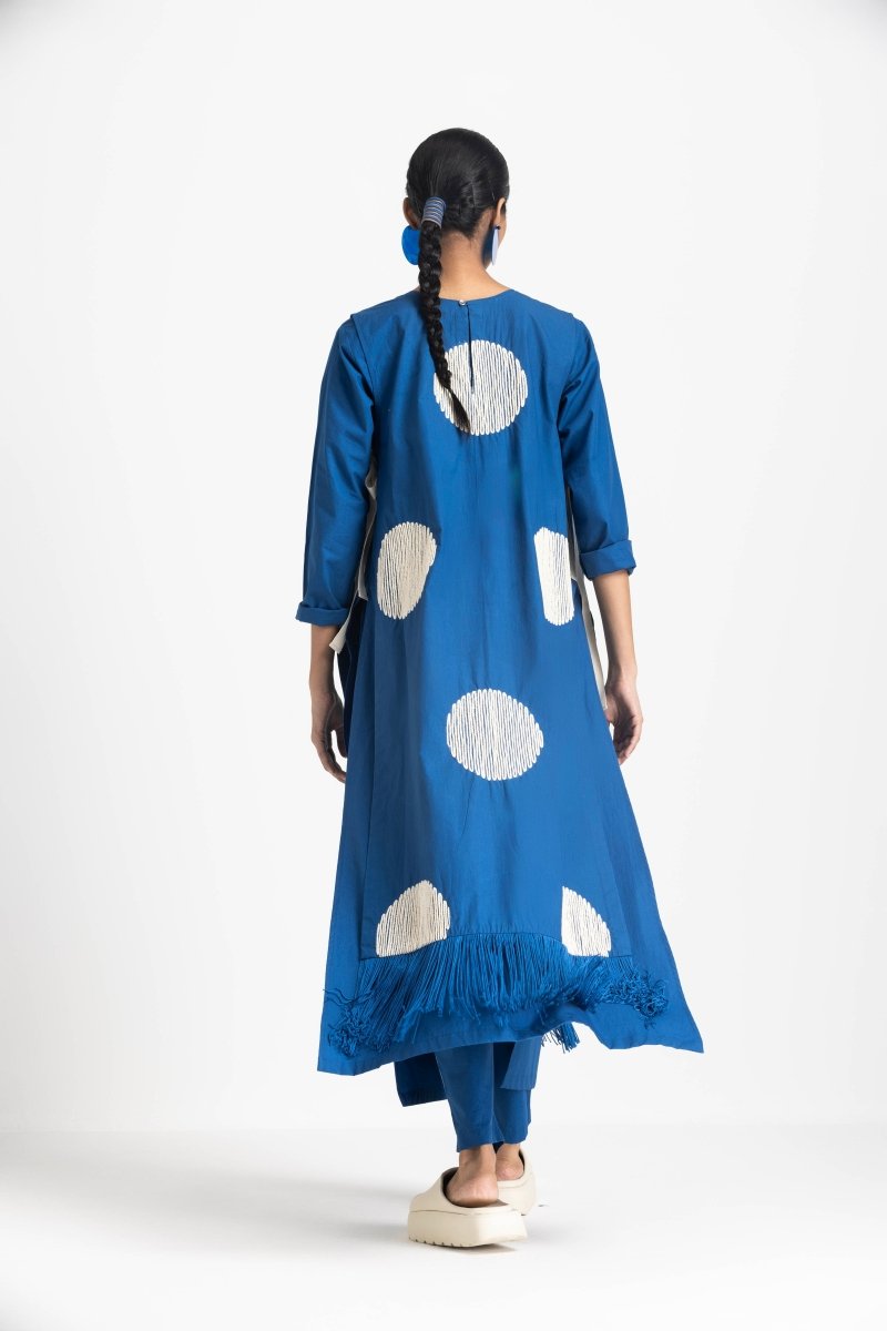 Side Tie Overlay Tunic Co-ord - Electric Blue - Three