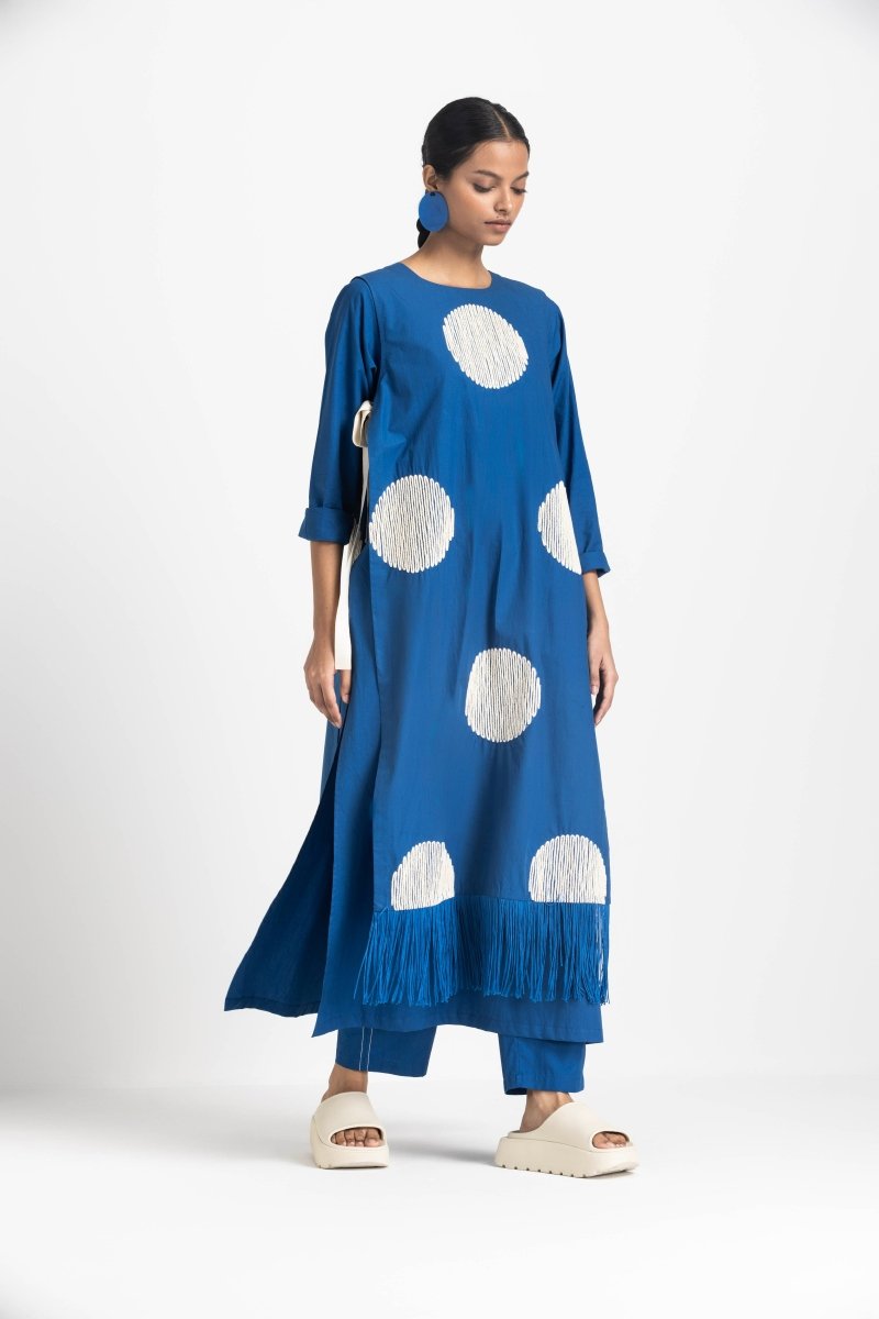 Side Tie Overlay Tunic - Electric Blue - Three