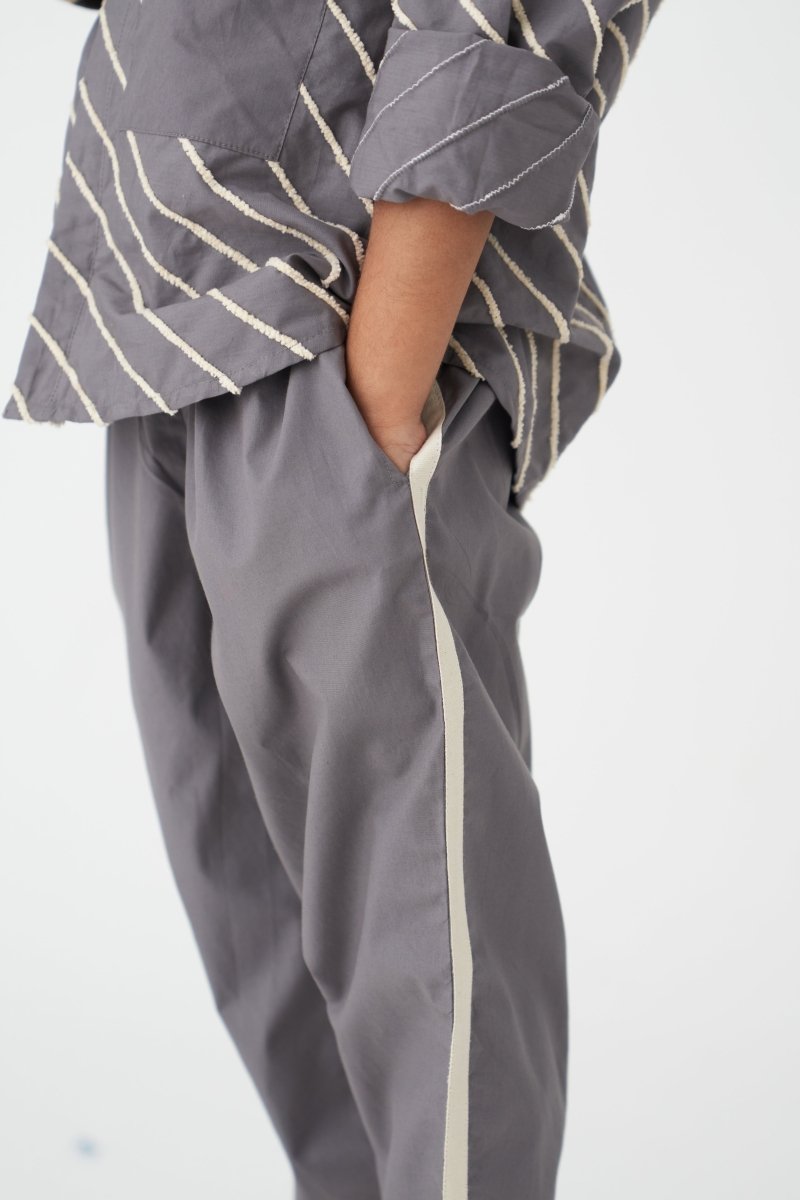 Side Twill Tape Pant - Grey - Three