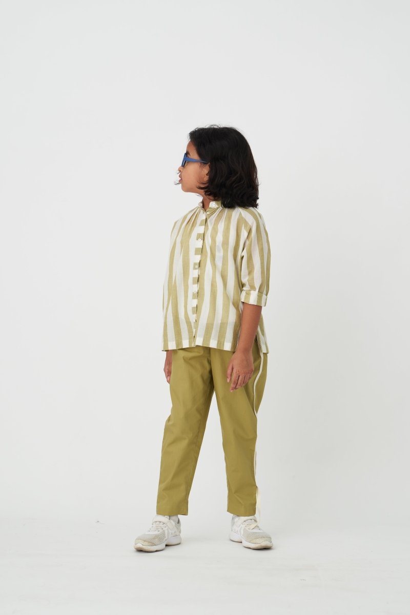 Side Twill Tape Pant - Moss Green - Three