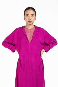 V neck Tunic Co-ord Hot Pink ( Set of 3)