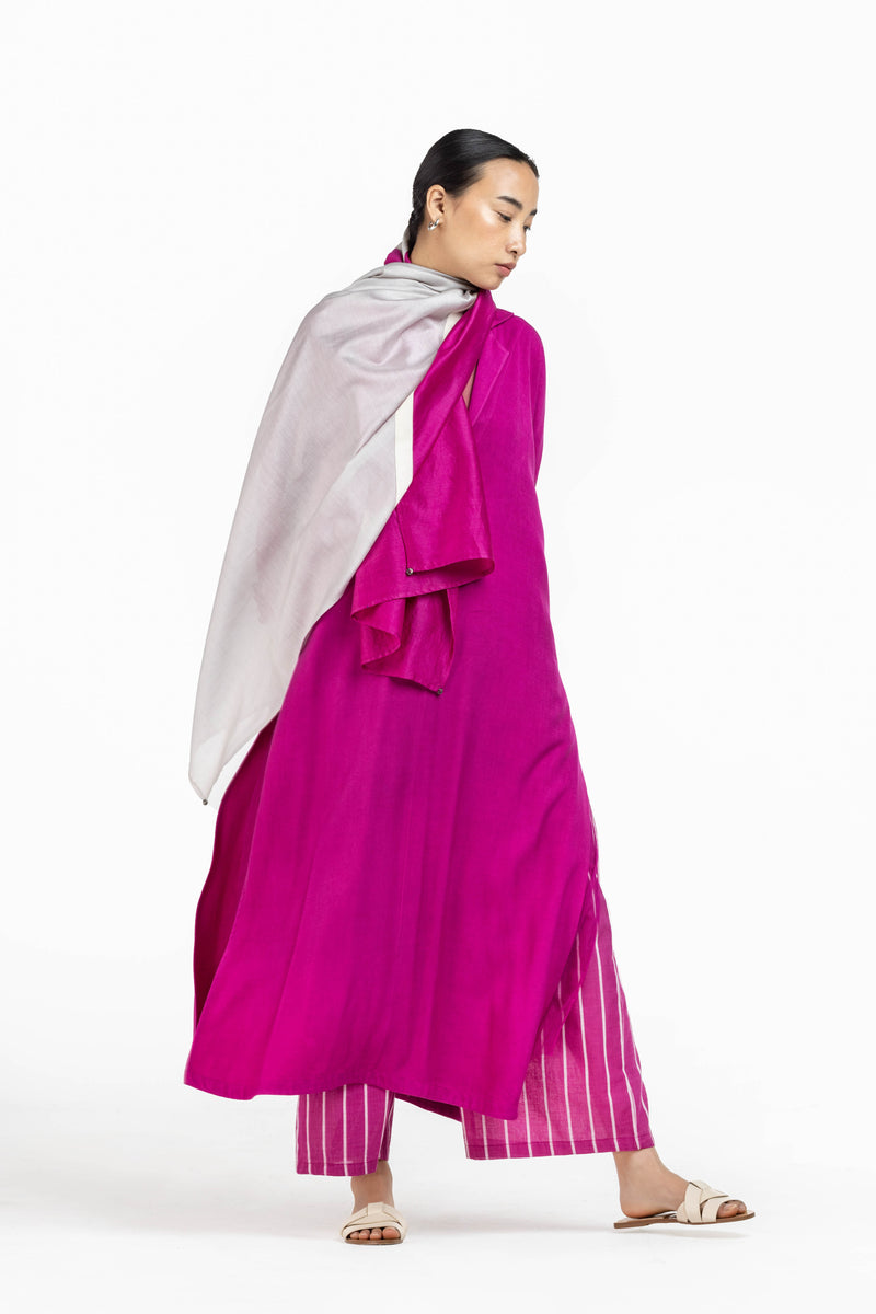 V neck Tunic Co-ord Hot Pink ( Set of 3)