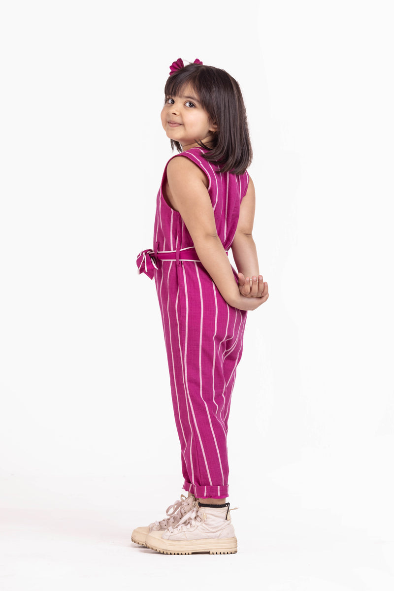 Hot Pink Stripe Jumpsuit