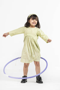 Pale Lime Yoke Gather Dress