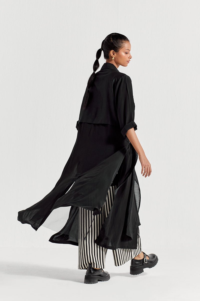 Tie Jacket Co-ord ( Set of 2) - Black - Three