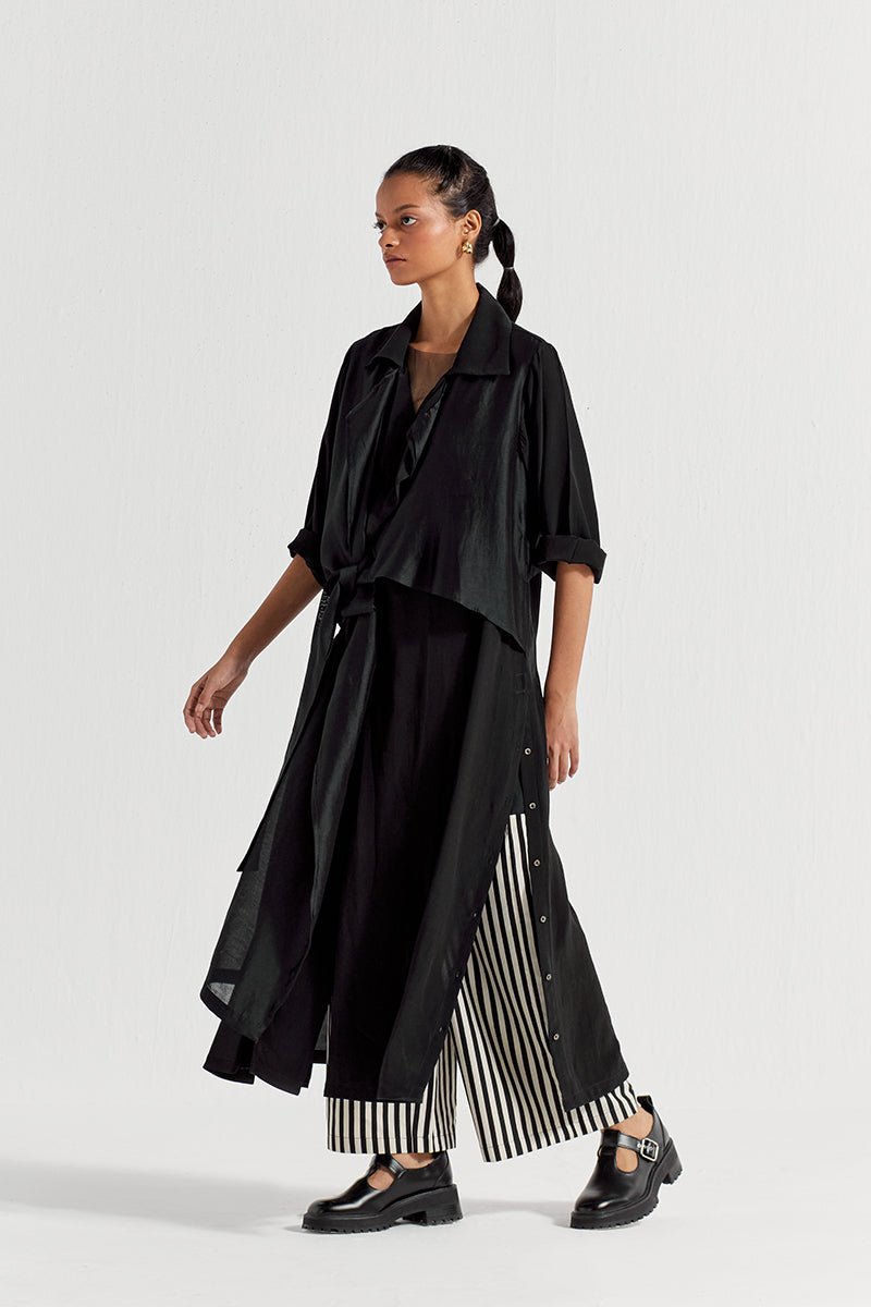 Tie Jacket Co-ord ( Set of 2) - Black - Three