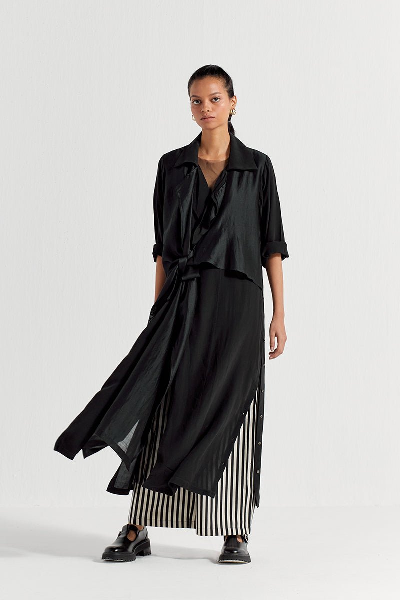 Tie Jacket Co-ord ( Set of 2) - Black - Three