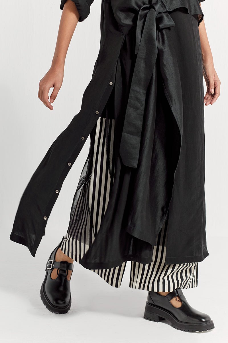 Tie Jacket Co-ord ( Set of 2) - Black - Three