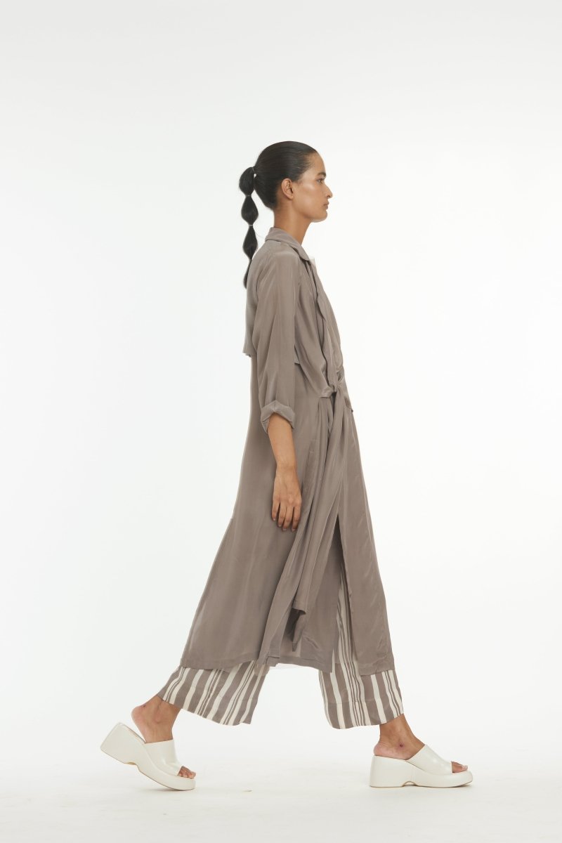 Tie Jacket Greige - Three