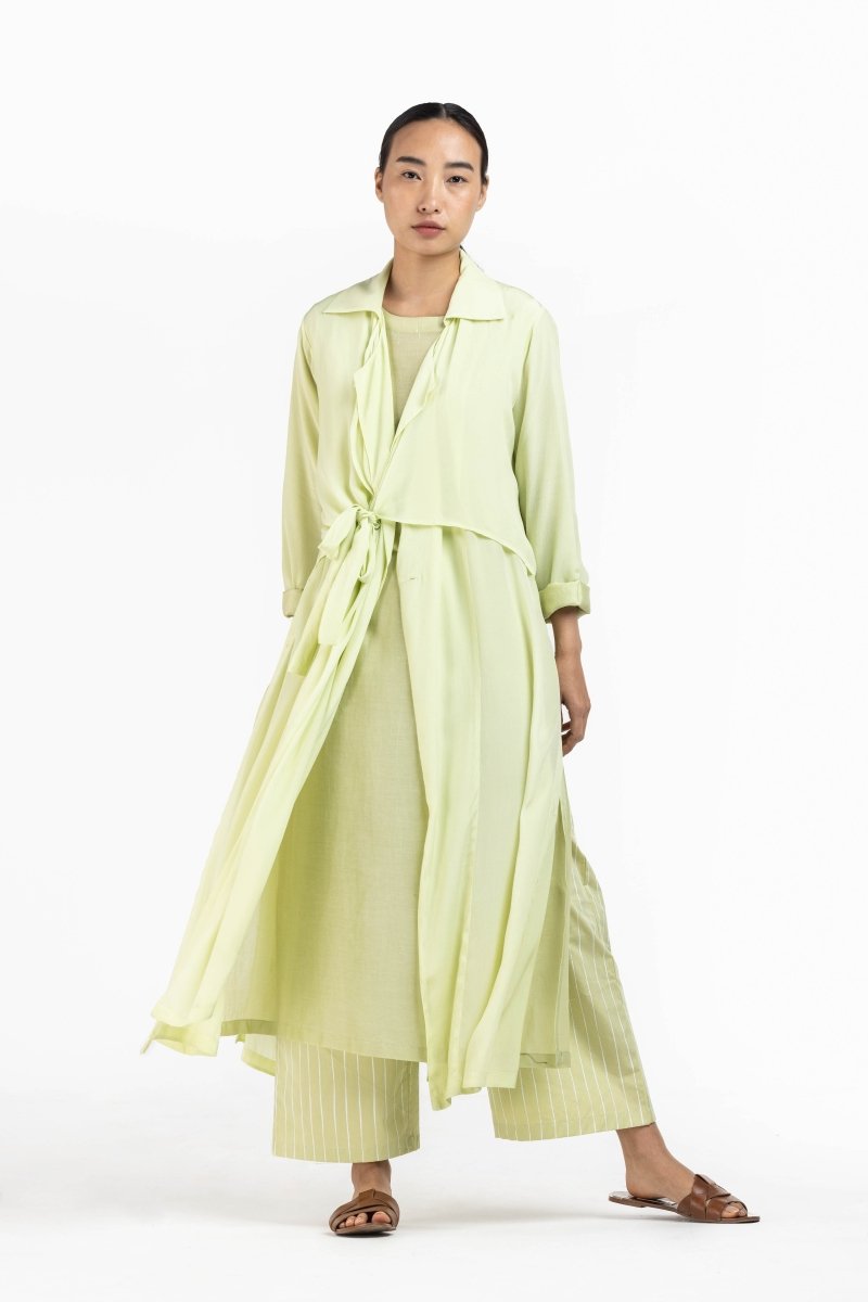 Tie Jacket Pale Lime - Three