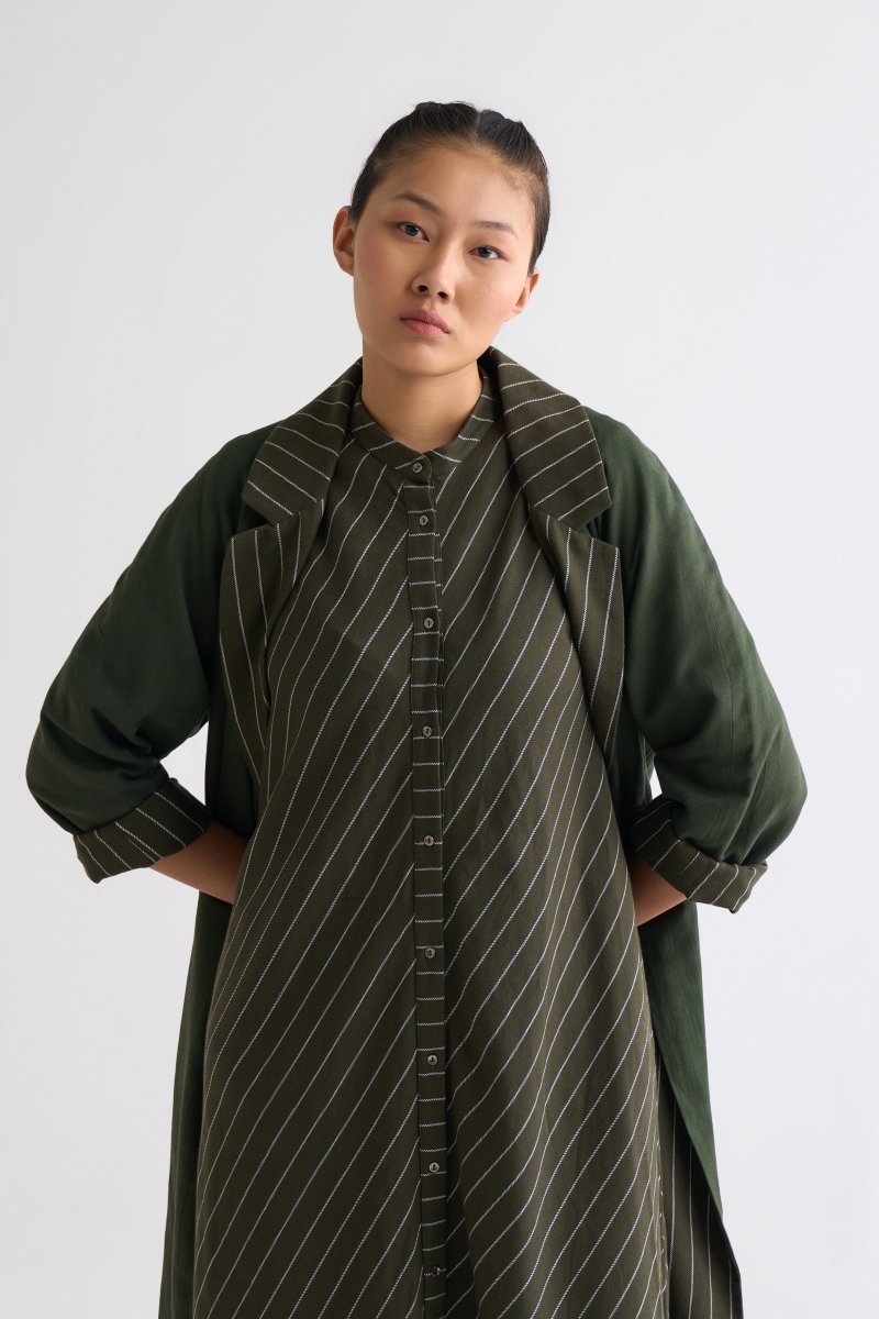 Trench Jacket Co-ord - Olive - Three