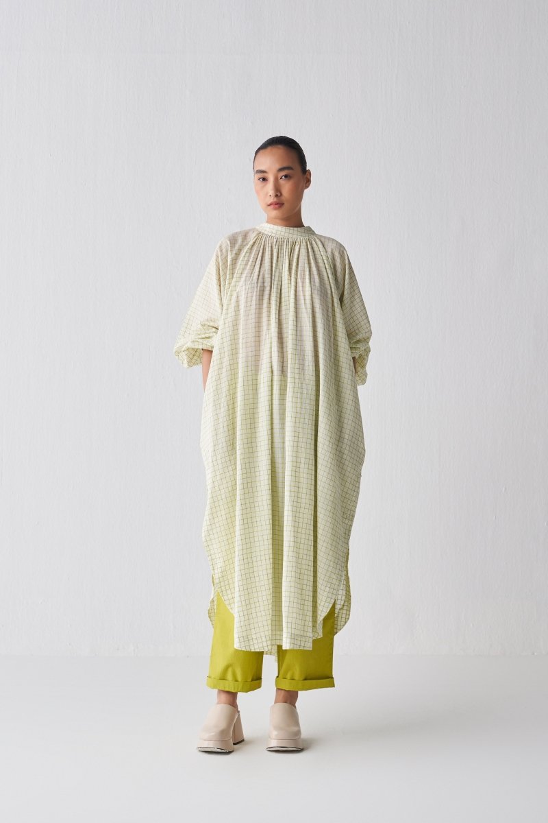 U Hem Tunic Co ord - Lime Check - Three