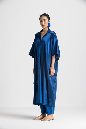 V Neck Kaftan Co-ord - Electric Blue (Set of 3) - Three