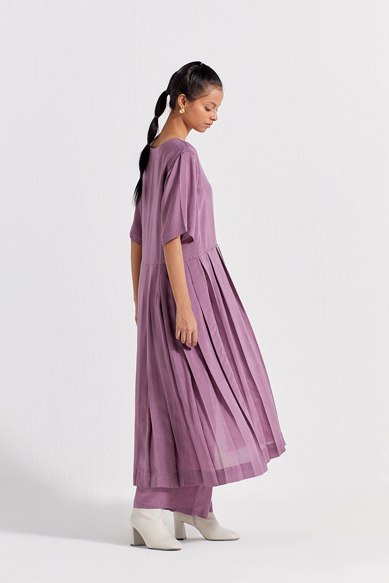 Waist Pleat Tunic Co-ord (Set of 2) - Lilac - Three