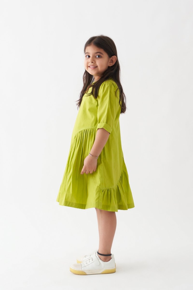 Wave Dress - Lime - Three