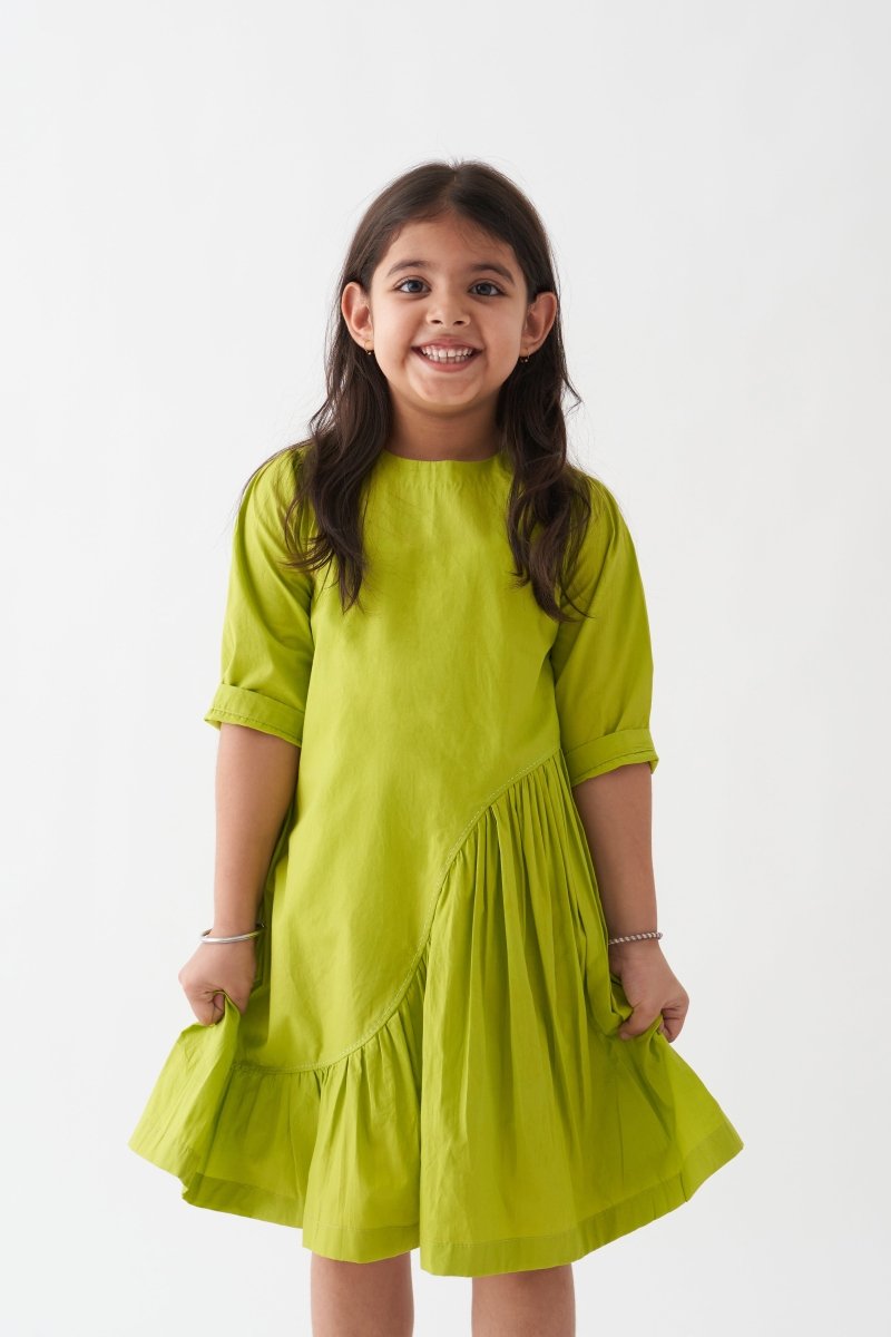 Wave Dress - Lime - Three