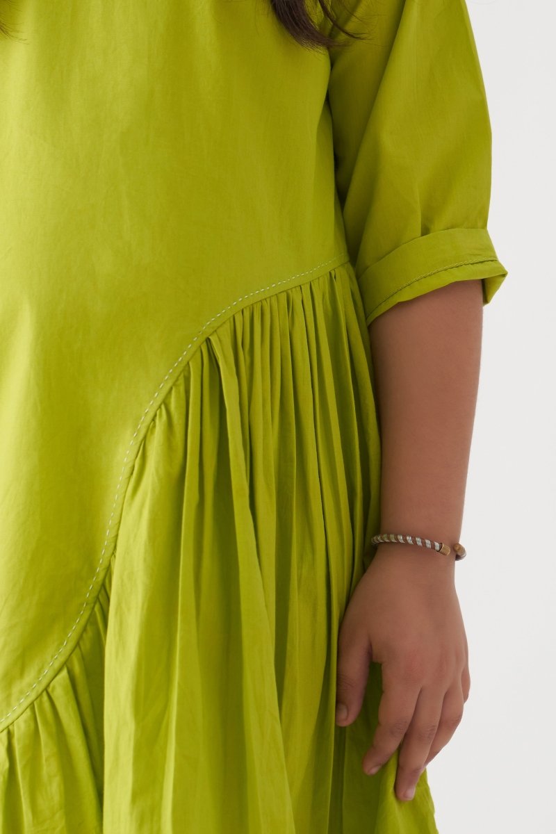 Wave Dress - Lime - Three