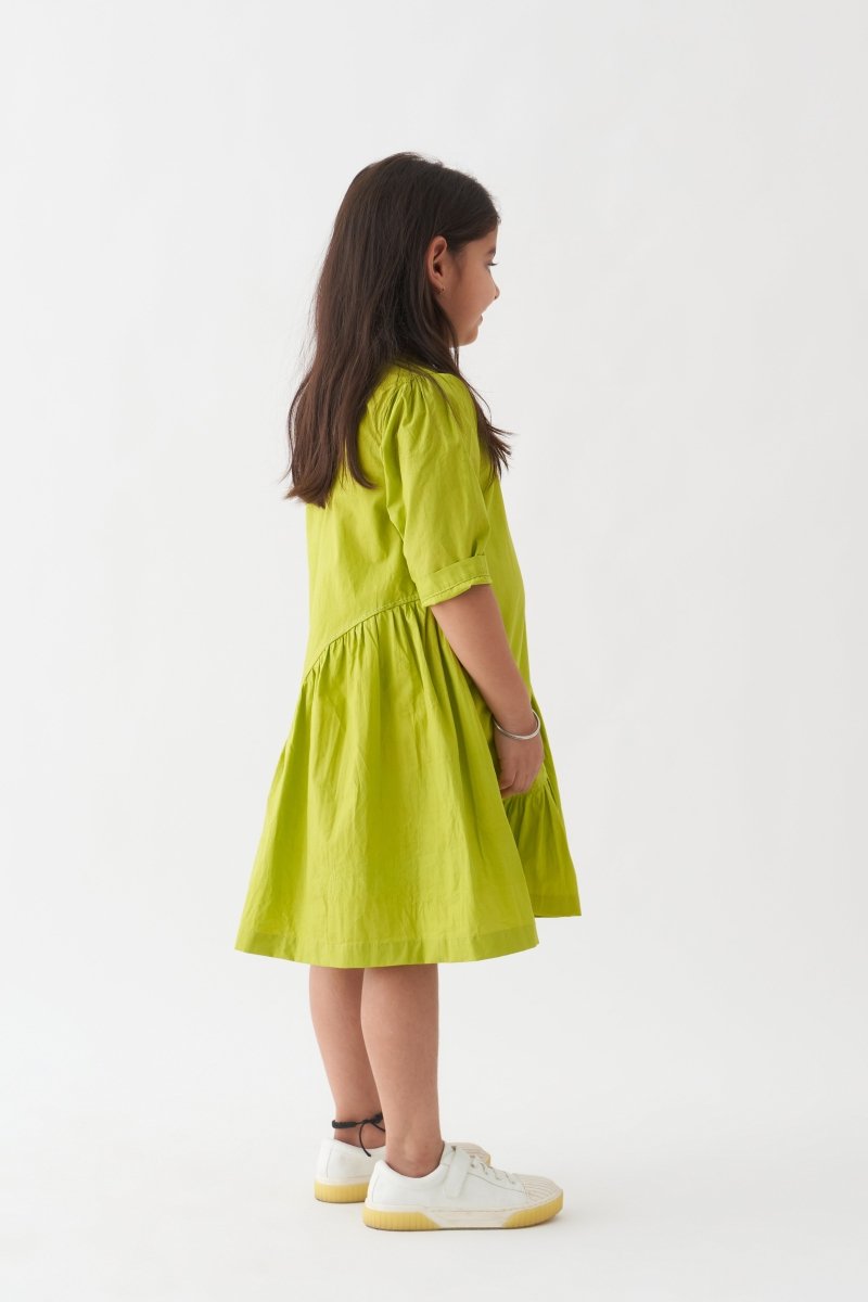 Wave Dress - Lime - Three