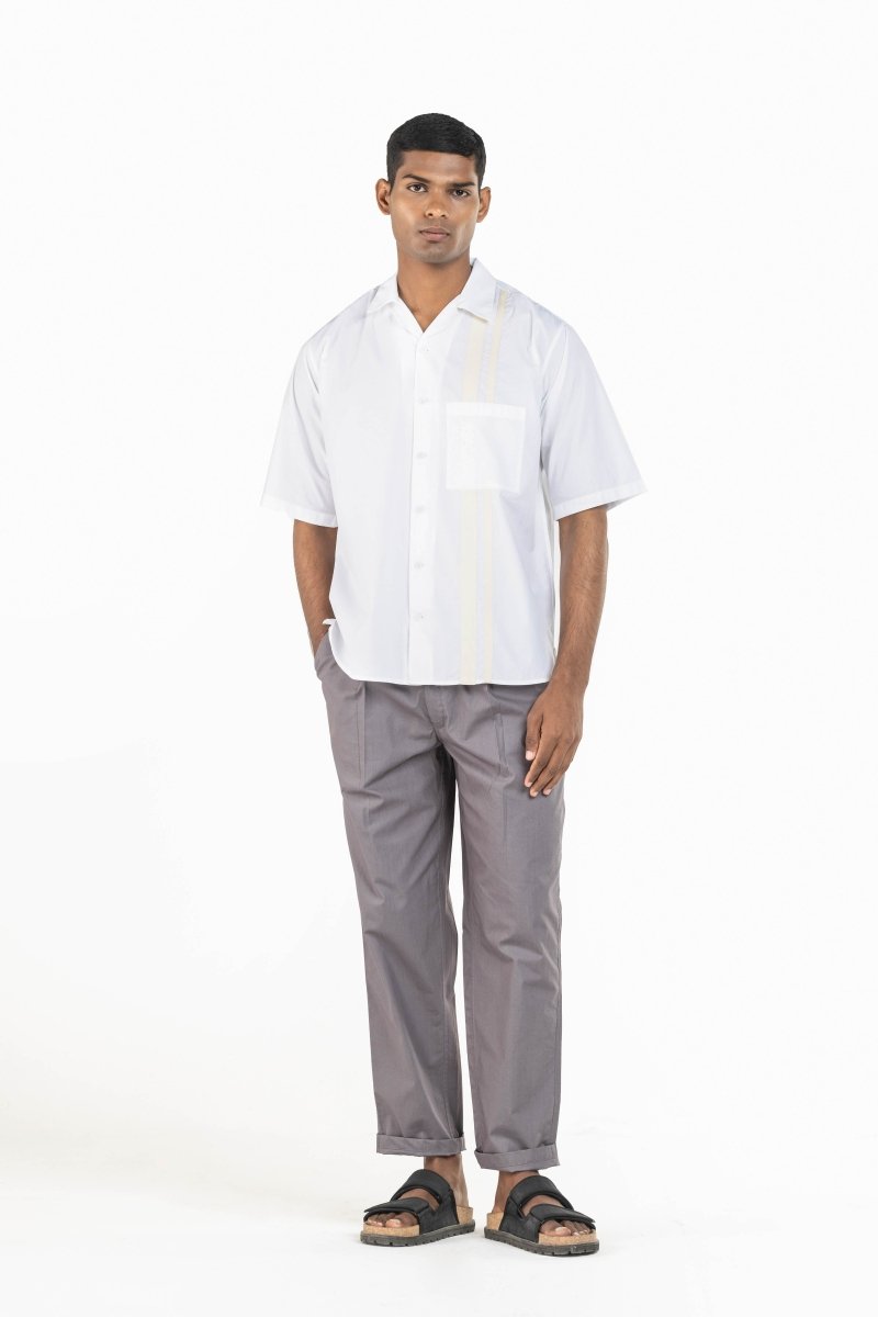 White Twill Tape Shirt - Three