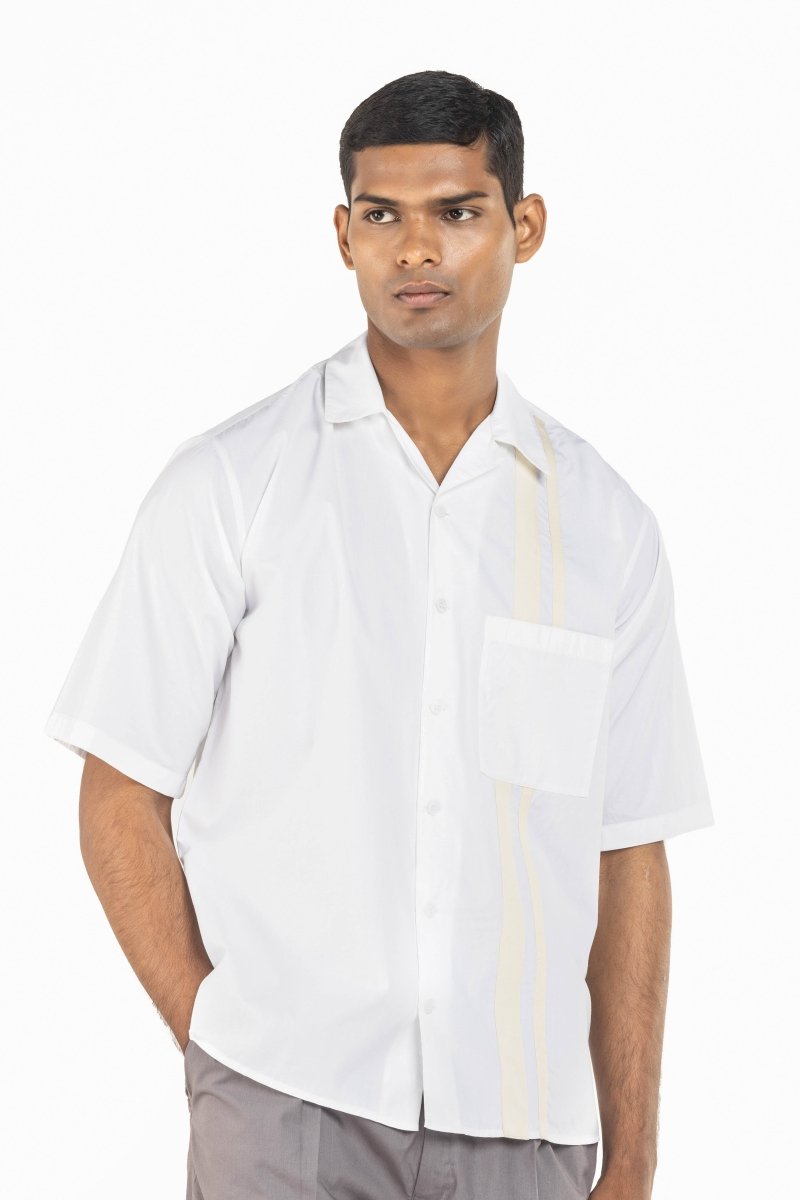 White Twill Tape Shirt - Three