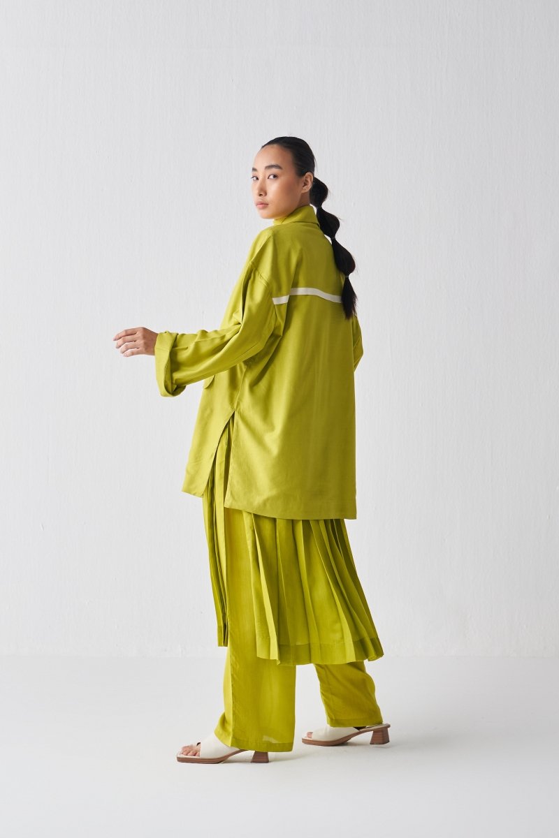 Wide Sleeve Jacket Co ord - Lime - Three
