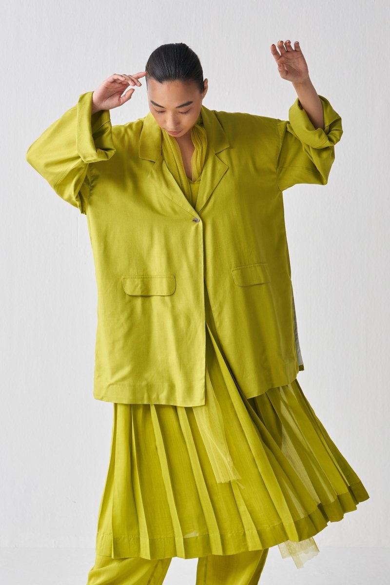 Wide Sleeve Jacket Co ord - Lime - Three